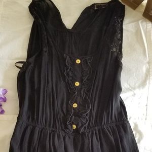 High-low black dress